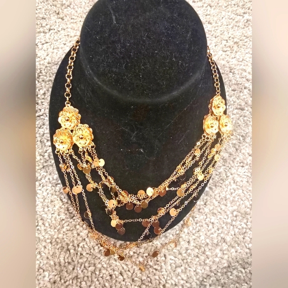 21kgp Dubai Jewelery Elegant Gold Layered Necklace - Picture 1 of 9